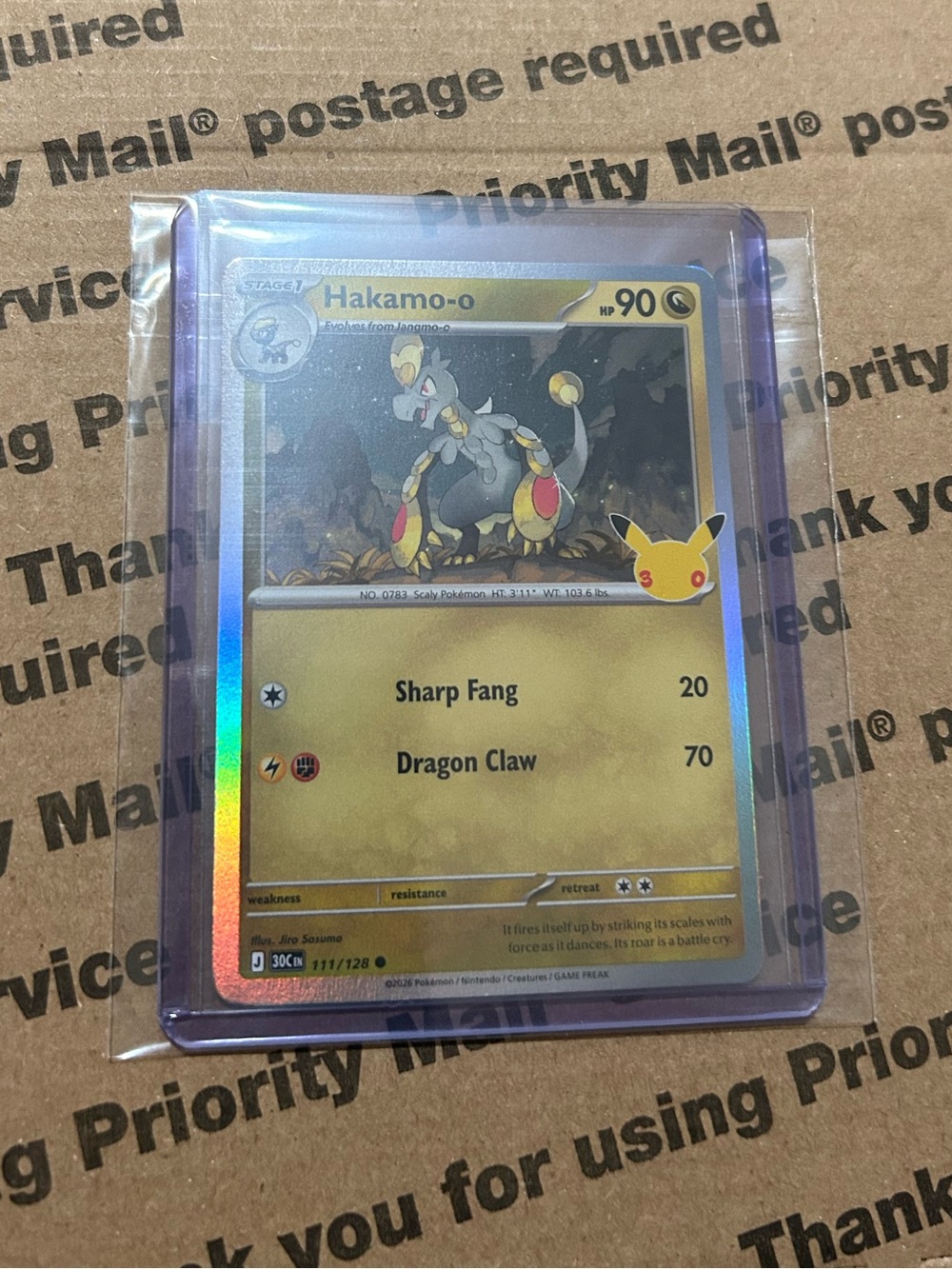 Holo Hakamo-o 30th Celebration Pokemon TCG Card No. 111/128